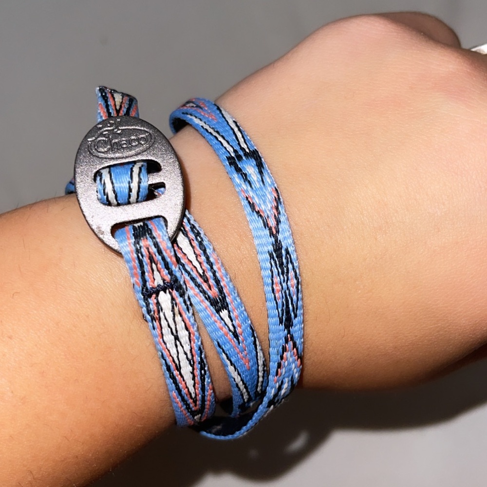 Chaco Blue and Pink Braided Bracelet
